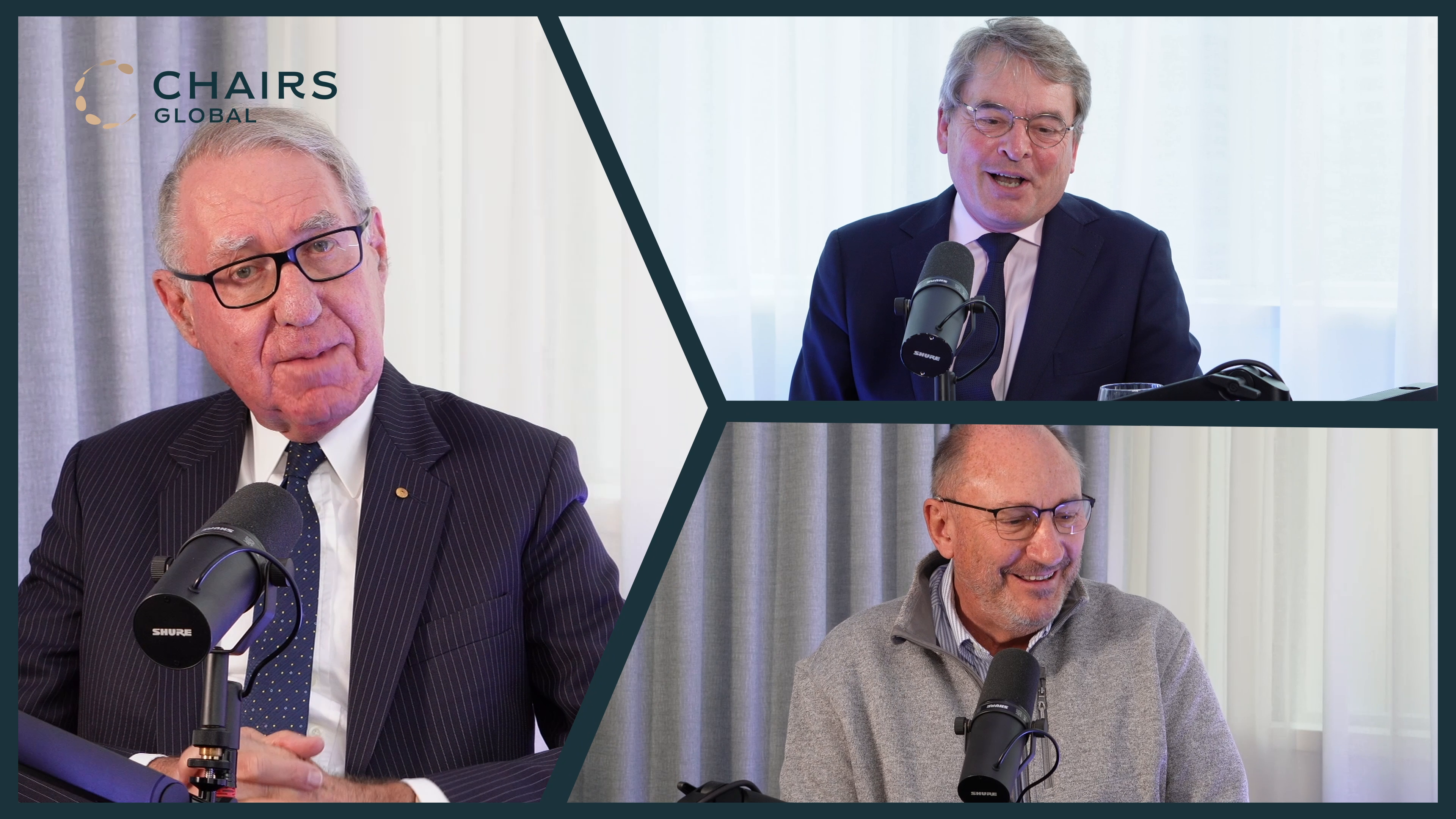 David Gonski and John Mullen being interviewed